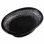 Oval Weaved Bamboo Fruit Basket in Black