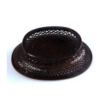 Oval Weaved Bamboo Fruit Basket in Black