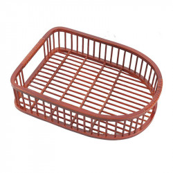 Natural Bamboo Shoes Tray in Red Brown