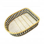 Two-tone Bamboo Weaved Shoes Basket