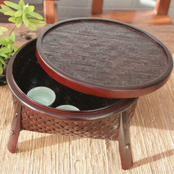 Natural Bamboo Tea Tray in Red Brown