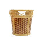 Two tone Weaved Bamboo Weaved Towel Basket