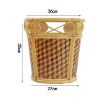 Two tone Weaved Bamboo Weaved Towel Basket