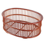 Natural Bamboo Oval Weaved Towel Basket in Light Brown