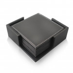 PU Coaster Classic Black Square and Circulae