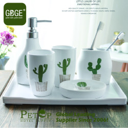 Bathroom Accessories Set - Soap dispenser, toothbrush holder, tumbler, soap dish