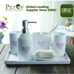 Bathroom Accessories Set - Soap dispenser, toothbrush holder, tumbler, soap dish