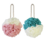 Plastic Flower Loofah Sponge Pure Color Shower Puff