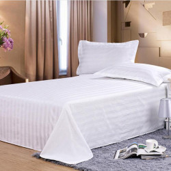 JOSHUA 3cm Satin Strips Cotton Bed Sheet 250TC 10pcs pack