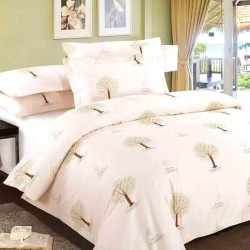 JOSHUA Cotton Three pieces Bedding Set with Jessie Printing in  Beige 