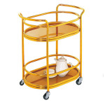 Dual Layers Stainless Steel Beverage Service Cart 1pc pack