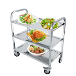 Three Layers Stainless Steel Beverage Service Cart 1pc pack