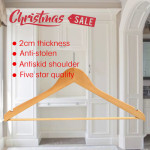 Anti Stolen Ecru Color Wooden Hanger 100pcs pack