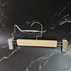 Luxury Leather Trouser Hangers with Adjustable Anti-Scratch Clips for Premium Hotel Guest Room