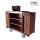 Deluxe Iron Frame Mixed Wooden Board Housekeeping Trolley with Double Canvas Bag 1pcs pack