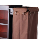 Deluxe Iron Frame Mixed Wooden Board Housekeeping Trolley with Double Canvas Bag 1pcs pack
