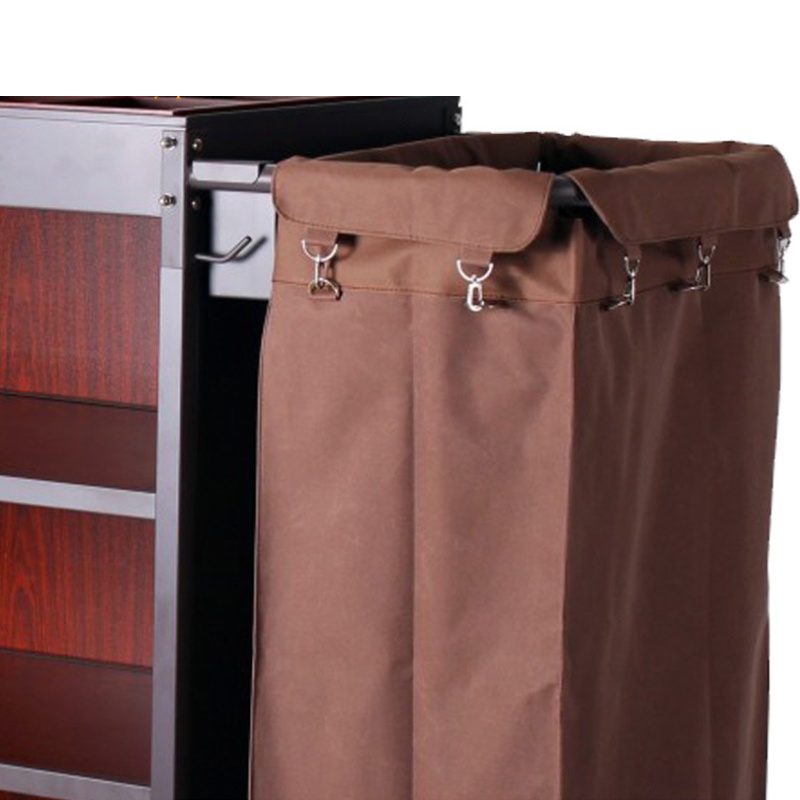 Hotel Deluxe Stainless Steel Mixed Wooden Board Housekeeping Trolley 1pc  Hotel Door Delivery