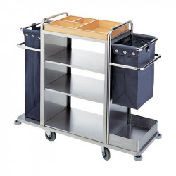 3 Layers Stainless Steel Housekeeping Cart