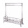 Stainless Steel Rolling Laundry Cart with Hanging Bar