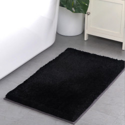 5 Star Hotel Cotton Black Long Haired Bath Mat 15pcs pack