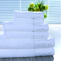 Star Hotel 16S Single Yarn Cotton Dobby Jacquard Bright Satin Bath Towel 40pcs pack