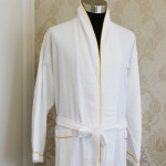 Cotton Waffle Bathrobe with Golden Trim 20pcs pack