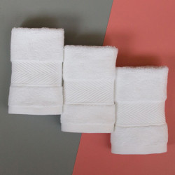 Jacquard Cotton Hotel White Hand Towel