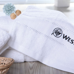 JOSHUA 16S Cotton Dobby Border Bright Satin Towel