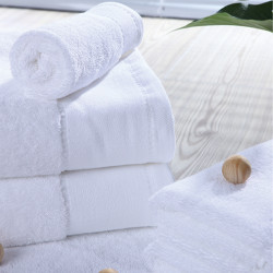 JOSHUA 16S Cotton Plain Weave Sateen Towel with Dobby Border