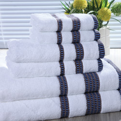 JOSHUA 16S Quality Cotton Towels with Yarn-dyned Sateen Piano Key Pattern
