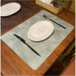 Faux Leather Placemats Waterproof, Wipe-Clean, Heat-Resistant, PU Leather Tablemats Perfect for Indoor & Outdoor Dining Tables