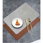 Faux Leather Placemats Waterproof, Wipe-Clean, Heat-Resistant, PU Leather Tablemats Perfect for Indoor & Outdoor Dining Tables