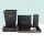 Star Hotel Business Black PU Leather Set with Golden Trimming