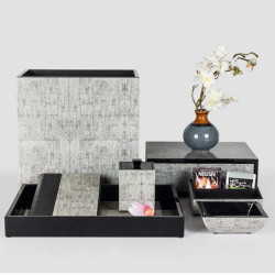 Star Hotel Natural Wood Guestroom Amenities Set Series in Marble Gray