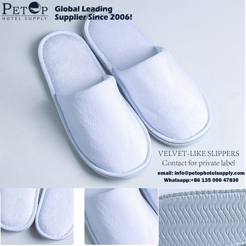 Inquire White Fluffy Hotel Slippers | Petop Hotel Supply