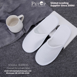 White Disposable Waffle Slippers