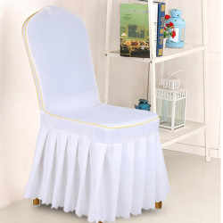 Chinese Banquet Pleated Solid Color Hotel Chair Cover