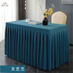 Holland Velvet Fabric Table Skirting for Rectangle Tables Wrinkle Free Washable Table Skirt Various Colors for Option
