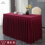 Holland Velvet Fabric Table Skirting for Rectangle Tables Wrinkle Free Washable Table Skirt Various Colors for Option
