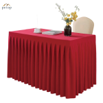 Holland Velvet Fabric Table Skirting for Rectangle Tables Wrinkle Free Washable Table Skirt Various Colors for Option