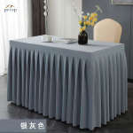 Holland Velvet Fabric Table Skirting for Rectangle Tables Wrinkle Free Washable Table Skirt Various Colors for Option