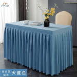 Holland Velvet Fabric Table Skirting for Rectangle Tables Wrinkle Free Washable Table Skirt Various Colors for Option