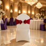 Spandex Chair Sashes with Satin Double Bows Washable Reusable Chair Bands for Wedding Party Event Decoration Spandex Chair Sashes with Satin Double Bows Washable Reusable Chair Bands for Wedding Party Event Decoration