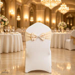 Spandex Chair Sashes with Satin Double Bows Washable Reusable Chair Bands for Wedding Party Event Decoration Spandex Chair Sashes with Satin Double Bows Washable Reusable Chair Bands for Wedding Party Event Decoration