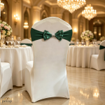 Spandex Chair Sashes with Satin Double Bows Washable Reusable Chair Bands for Wedding Party Event Decoration Spandex Chair Sashes with Satin Double Bows Washable Reusable Chair Bands for Wedding Party Event Decoration