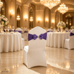 Spandex Chair Sashes with Satin Double Bows Washable Reusable Chair Bands for Wedding Party Event Decoration Spandex Chair Sashes with Satin Double Bows Washable Reusable Chair Bands for Wedding Party Event Decoration