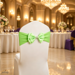Spandex Chair Sashes with Satin Double Bows Washable Reusable Chair Bands for Wedding Party Event Decoration Spandex Chair Sashes with Satin Double Bows Washable Reusable Chair Bands for Wedding Party Event Decoration