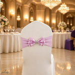 Spandex Chair Sashes with Satin Double Bows Washable Reusable Chair Bands for Wedding Party Event Decoration Spandex Chair Sashes with Satin Double Bows Washable Reusable Chair Bands for Wedding Party Event Decoration