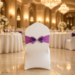Spandex Chair Sashes with Satin Double Bows Washable Reusable Chair Bands for Wedding Party Event Decoration Spandex Chair Sashes with Satin Double Bows Washable Reusable Chair Bands for Wedding Party Event Decoration