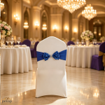 Spandex Chair Sashes with Satin Double Bows Washable Reusable Chair Bands for Wedding Party Event Decoration Spandex Chair Sashes with Satin Double Bows Washable Reusable Chair Bands for Wedding Party Event Decoration